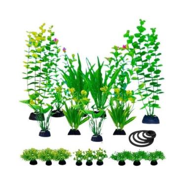 Imagem de Conjunto De 24 Plantas Artificiais Para Aquário, Ervas Aquáticas, Deco