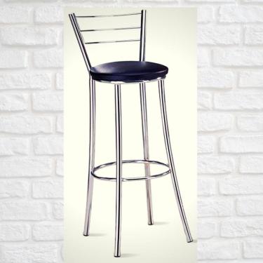 Imagem de Banqueta Para Bancada Cromada Grazi Preto