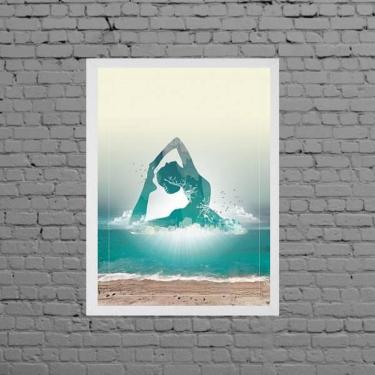 Imagem de Quadro Decorativo Yoga Zen 45X34Cm Moldura Branca