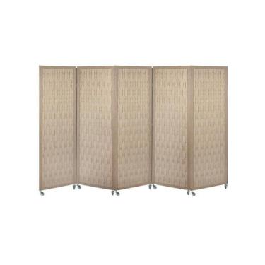 Imagem de 5 Biombo Trançado Sanfonado Com Rodinhas E Dobradiças Mdf Cru Folha Pa