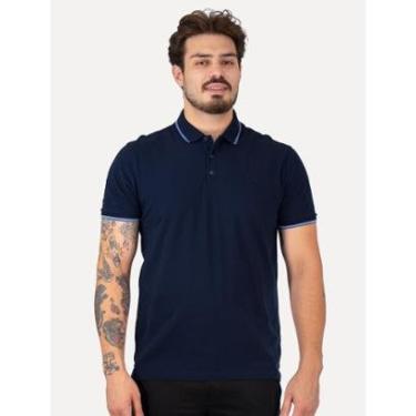 Imagem de Polo Dudalina Masculina Piquet Gola Frisos Degrade Azul Marinho-Masculino