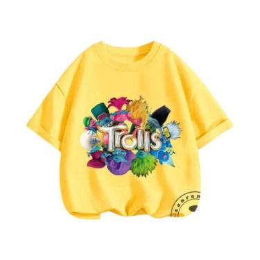 Imagem de Trolls Fashion Hip Hop Estampado Padrão Infantil Casual Manga Curta To