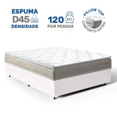 Imagem de Cama Box com Colchão de Espuma D45 Pillow Top Ortopédico Domo Casal 138cm