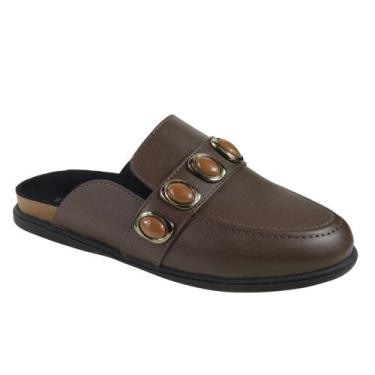 Imagem de Mule Moleca Feminino Clog Tamanco Retro Canoa 5826.104 Cor:ChocolateTa