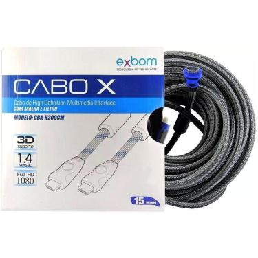 Imagem de Cabo Hdmi 1.4 3d 1080p Full Hd com Filtro Tv Lcd Plasma Ps3 - 15 Mts