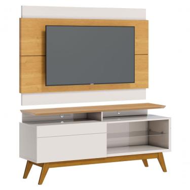 Imagem de Rack Com Painel Classic +1g 1.4 Nature Com Off White - Imcal Móveis