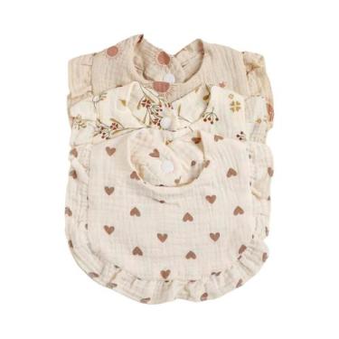 Imagem de Conjunto De Babadores Com Borda Franzida Para Bebês, 3 Peças, Toalhas 