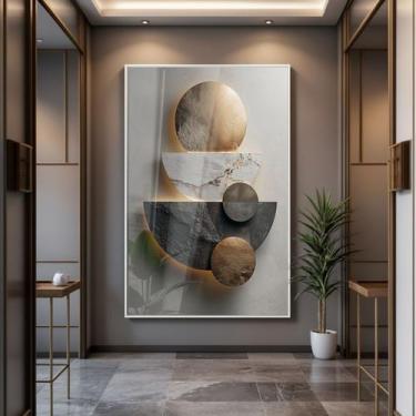 Imagem de Quadro com Moldura e Acrilico Cristal Vidro Pedras Equilibrio para Sal