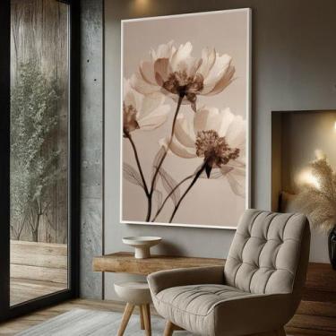 Imagem de Quadro com Moldura e Acrilico Cristal Vidro Arte Botânica Minimalista 