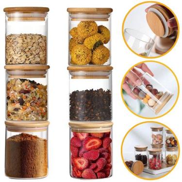Imagem de Kit 200ml Potes De Vidro Premium Frasco Hermético Condimentos Temperos