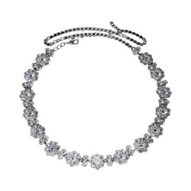 Imagem de Colar Choker Feminino De Moda Com Strass E Corrente De Tênis, Joia Par