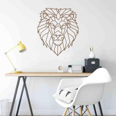 Imagem de Quadro Decorativo Adorno Leão Ii 3Mm Vazado - Mdf