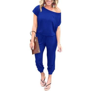 Imagem de Macacão PRETTYGARDEN Ombro a Ombro Verão Azul 3XL