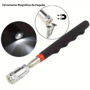Imagem de Ferramenta Magnética Extensível Com Lanterna LED, Bastão Magnético Por