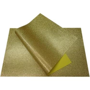Imagem de Placa em EVA com Glíter 40X60CM Ouro Pacote com 05 - VMP