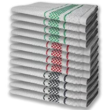 Imagem de 12 Panos De Prato Atoalhado Felpudo Pr+vm+vd - TOALHAS SHOW