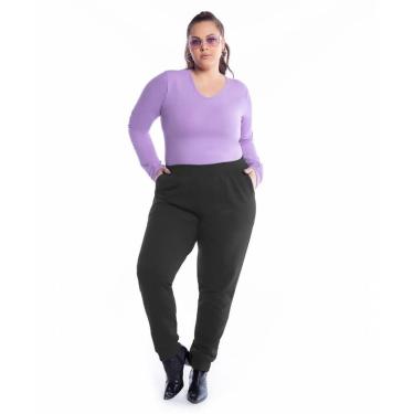 Imagem de Calça Plus Feminina Moletom Jogger-Feminino