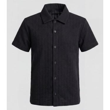 Imagem de Camisa Tecido Listras Masculina Trick Nick Preto, 4, Preto