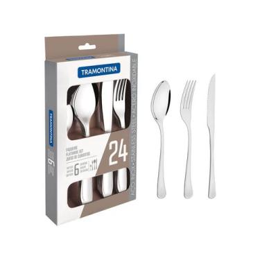 Imagem de Faqueiro Tramontina Havana 24 Peças com Facas para Churrasco, Inox, 24