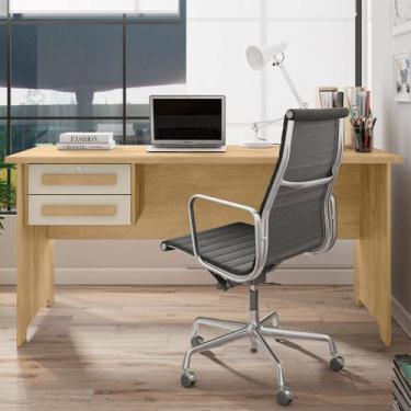 Imagem de Mesa de Escritório Escrivaninha Cannes com 1 com Chave 2 Gavetas 160cm