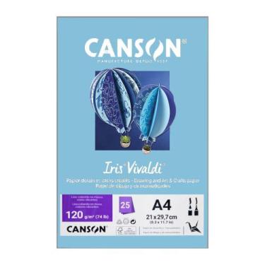 Imagem de Papel Canson A4 Iris Vivaldi 120g 25Fls - Escolha a cor, Azul Claro
