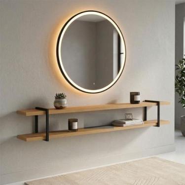 Imagem de Prateleira Multiuso 180cm com Suporte em Metal 100% MDF - Casa Lar Inc