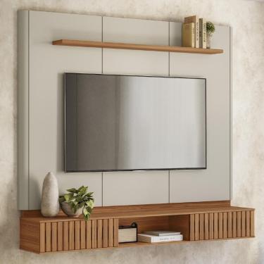 Imagem de Painel Tv 70 Pol 183cm Bancada Suspensa Kaori Canela/Off L06 - Mpozenato