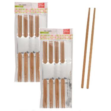 Imagem de Kit 10 Hashi Bambu Oriental Comida Japonesa Restaurante - Riodeouro