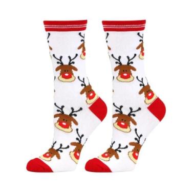 Imagem de Meias De Natal Para Homens E Mulheres, Meias De Algodão Elásticas Até 