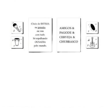 Imagem de Quadros Placas Mdf 6mm Sala Cozinha Pagode Cerveja 6un 29x20 - SHOPPIN