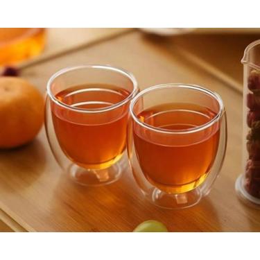 Imagem de Conjunto 2 Copos Vidro Parede Dupla 80ml - GLOBALMIX