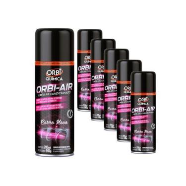 Imagem de Kit 6 Limpa Ar Condicionado Spray Orbi-Air Fragrância Cheiro Carro Nov