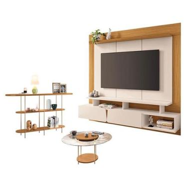 Imagem de Home Suspenso Zenith Off White Cinamomo e Mesa de Centro Sky com Tampo