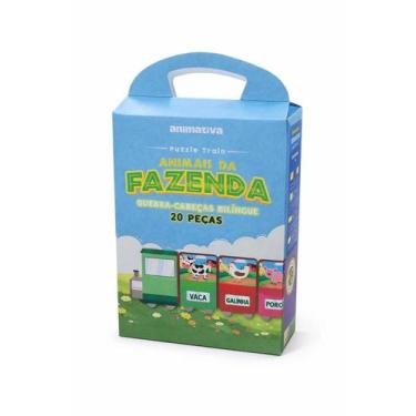 Imagem de Jogos Quebra Cabeça Infantil Bilingue Didático Educativos Animais da F
