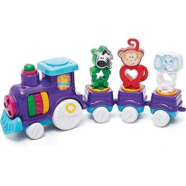Imagem de Brinquedo Infantil Zoo TREM Tateti 3031 Roxo - Calesita