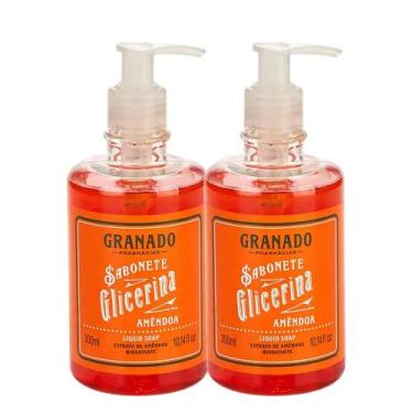 Imagem de Kit 2 Sabonete Líquido Granado Amêndoa Hidratante Glicerina 300ml