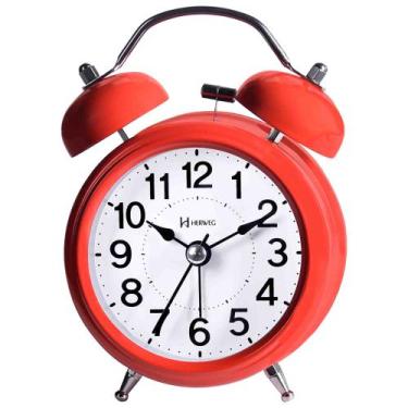 Imagem de Despertador Analógico Quartzo Herweg 2707 044 Vermelho