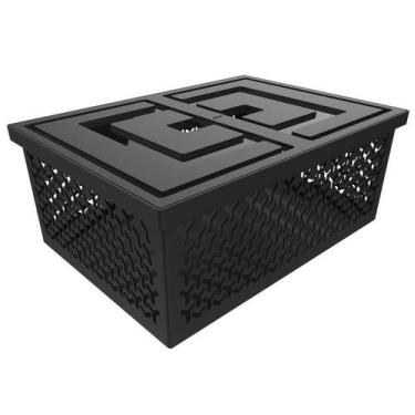 Imagem de Cesto Organizador G Caixa Grande Lavanderia Closet - Crippa, Preto