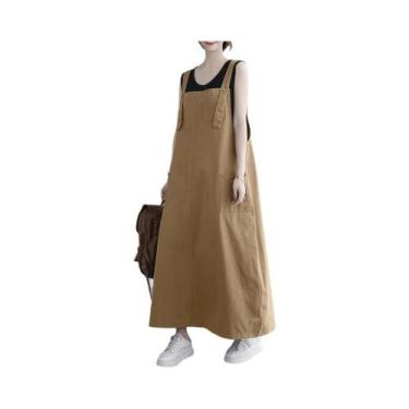 Imagem de Vestido Maxi Sem Mangas Feminino Verão 2023 Com Alças Ajustáveis E Bol