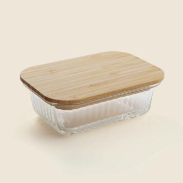 Imagem de Pote Canelado Bambu Borossilicato 370ml - A\CASA