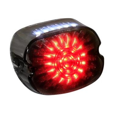 Imagem de VG MOTO Luz traseira de LED para motocicleta, luzes de freio piscantes vermelhas, substituição de perfil baixo para Harley Dyna Sportster 883 1200 Road King Tour Glide Road Glide Road King
