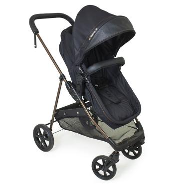 Imagem de Carrinho de Bebê Napoli 1448 para 0 Meses Até 22kg Assento Reversível Preto e Cobre Galzerano