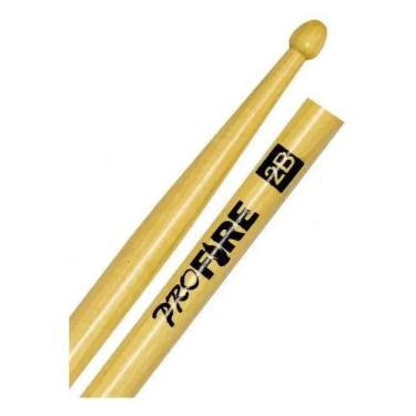 Imagem de Baqueta Spanking Pro Fire 2b Ponta De Madeira Bege 2b - Pro Fire By Sp