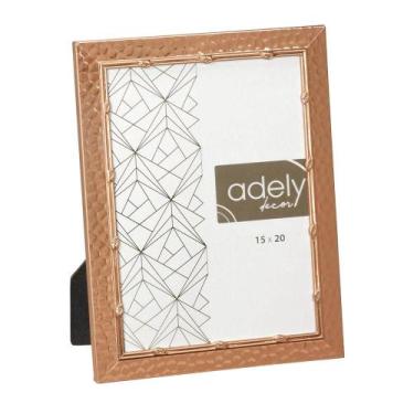 Imagem de Porta Retrato Martelado Cobre/Rose 15X20cm - Adely Decor