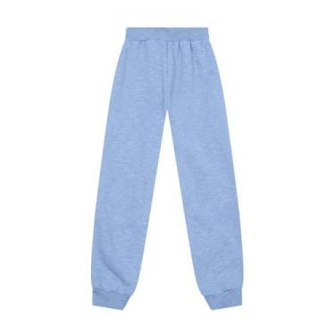 Imagem de Calça jogger infantil menina em moletinho Brandili, Azul, 8