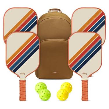 Imagem de Conjunto de Pickleball Dinkly com 4 raquetes, 4 bolas e bolsa para tra