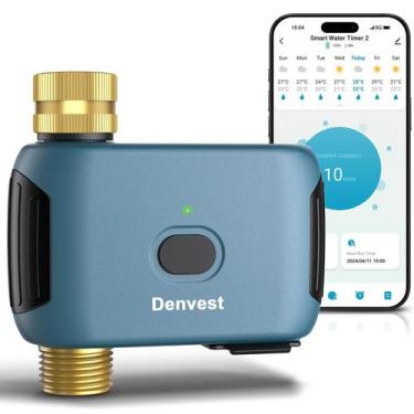 Imagem de Programador de Irrigação WiFi Denvest, 1 Zona, Entrada de Latão, compa