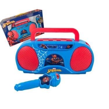Imagem de Caixa De Som Homem-Aranha Boombox Com Microfone Entrada Auxiliar P2 In
