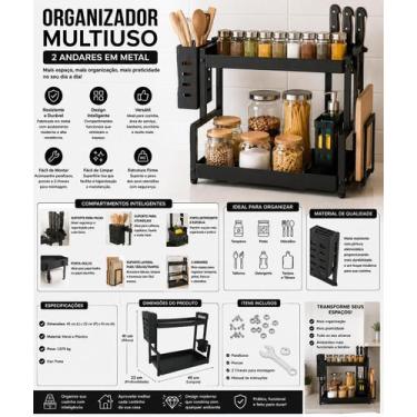 Imagem de Organizador Multiuso de Metal com 2 Andares - TOP RIO