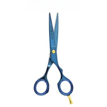 Imagem de Tesoura Para Cabelos, Corte Fio Navalha 5.5 Azul Titânio, Aço Inox Jap